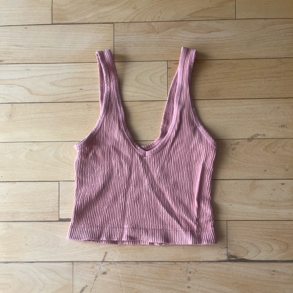 Out From Under Pink Drew Seamless Ribbed Cropped Tank Top - Picture 2 of 5